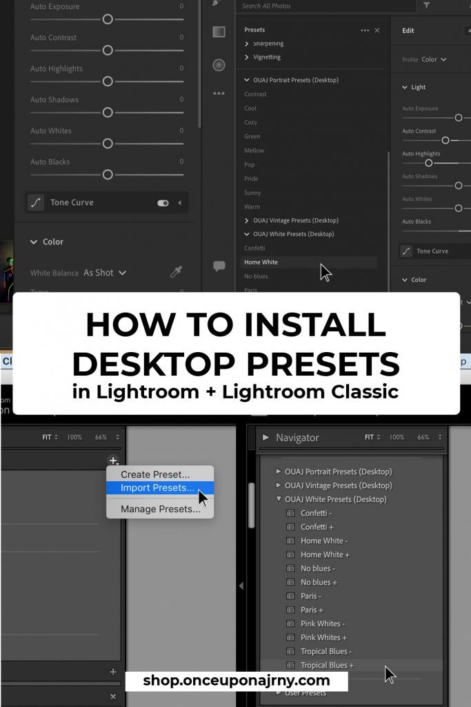 How to install desktop presets