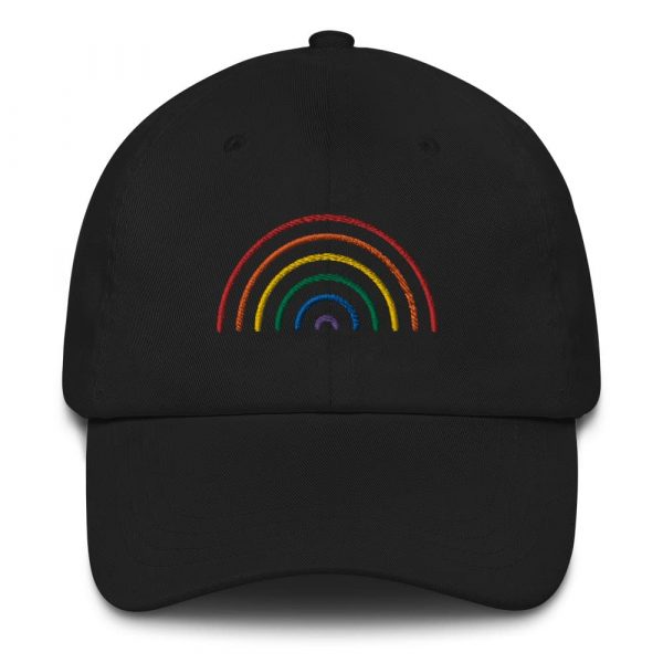 Embroidered Rainbow Hat Black