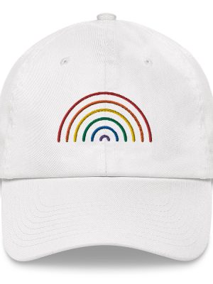 Embroidered Rainbow Hat White