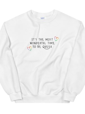 It's the Most Wonderful Time to Be Queer Sweater White